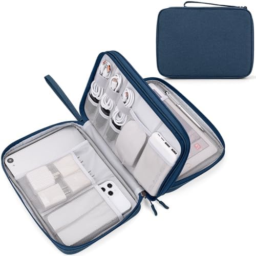 FYY Electronic Organizer, Travel Tech Pouch Bag, Extra Large, Navy by FYY
