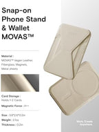 MOFT Magnetic Wallet Stand Compatible with iPhone 16/15/14/13/12 Series, Angle Adjustment & Magsafe Compatible MOVAS Phone Stand,Earthen Beige - Image 6
