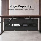 No Drill Under Desk Cable Management Tray, 48 Inch, Black - Image 2