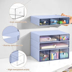 Desk Organizer with 9 Drawers, 4 Tier Plastic Stackable Storage Drawers for Desk Storage, Office Stationary Makeup Organizer Suit for Home, Office and School - Image 3