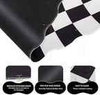 L-SPOUTTO Black Checkered Mouse Pad Set,Scalloped XXL Desk Mat Set - Image 4