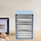 11 Slots Desktop File Sorter Paper Organizer Mail Organizer with Adjustable Drawer Literature Organizer Vertical Desktop Sorter Letter-size Shelves Durable Laminate Finish for Office School & Home - Image 3