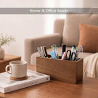 Walnut Wood Pen Holder for Desk with 3 Slots (Walnut Wood) - Image 4