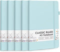 feela 5 Pack Notebooks Journals Bulk, Hardcover Notebook Classic Ruled Lined Journals with Pen Holder for Women Girls School Business Supplies, with 5 Black Pens, 120 GSM, 5.1”x8.3”, A5,Sky Blue by feela