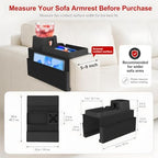KindGa Couch Cup Holder - Silicone Sofa Armrest Organizer Couch Caddy Black - Image 2