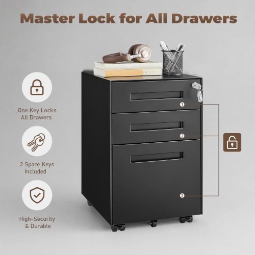Guizeeopo Fully Assembled Home Office File Cabinet with Lock - Image 7