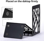 Metal Bookends Black 6 Pair - Heavy Duty Book Stoppers for Shelves - Decorative Book Ends - Image 2
