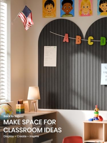 Large Arched Felt Bulletin Board 47.2''×25.5'', Black - Image 7