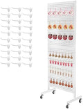 Eastern Tree Metal Pegboard Display Stand 2'x 5' with 30 Hooks, Pegboard Panels Display with Wheels, Peg Board Display Rack, Standing Pegboard Display- White by EasternTree
