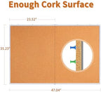 Maxtek Cork Board 48 x 36 in, Large Bulletin Board for Wall Aluminum Framed - Image 2