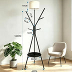 Black Coat Rack Floor Lamp, Metal Standing Lamp with Storage Table, 3 Color Dimmable Tall Lamp with Multi Hooks Coat Rack, Corner Floor Light for Living Room Bedroom Apartment Entryway - Image 7