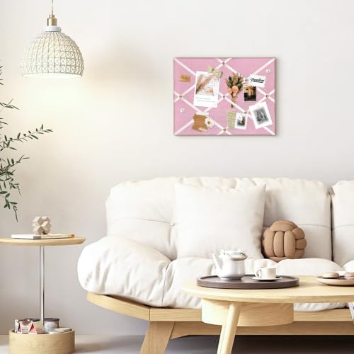 Flannel Fabric Pin Board with Criss-Cross Ribbons, 17x13 in - Image 6