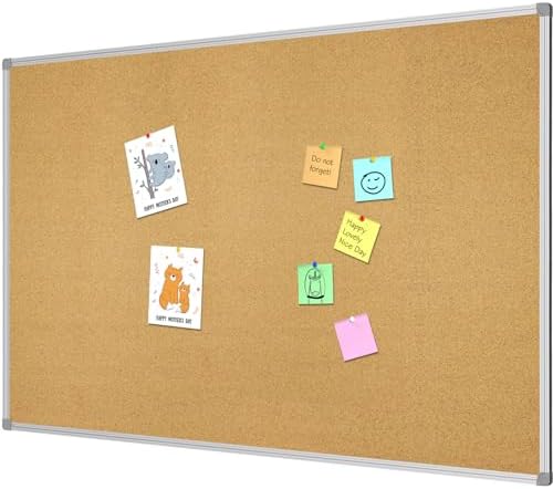 Lockways Large 60" x 36" Cork Board Bulletin Board Aluminium Frame by Lockways