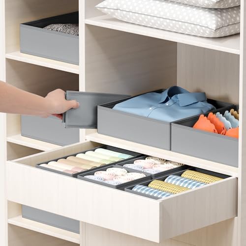 DIMJ Drawer Organizer Clothes - 16 Pack Baby Dresser Organizer for Nursery, Foldable Drawer Organizer Bins for Closet Bedroom Organization, Fabric Clothes Storage Dividers for Underwears, Socks, Bras - Image 7