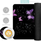Keyboard Mouse Pad Set, Extended Gaming Mouse Pad+Ergonomics Keyboard Wrist Rest Support, Memory Foam, Easy Typing Pain Relief, 4Pcs XL Ultra Thick Desk Mat,Purple Butterflies - Image 2