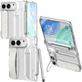 for iPhone Ultra Case with Pen Holder & Stylus & Finger Strap Clear by YQODSZ