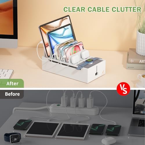 Pezin & Hulin Charger Station Organizer, No Power Charging Supply-White - Image 3