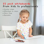 Board Geeks 25 Pack Dry Erase Lapboards 9 inch by 12 inch Large Whiteboard White Board Set Great for Teachers, Students, Children, Classroom Reusable, Durable, Portable, Single Sided Whiteboard - Image 2
