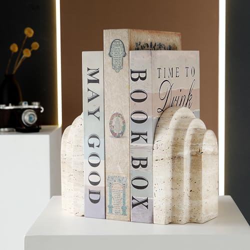 Natural Travertine Book Ends for Shelves - Image 6