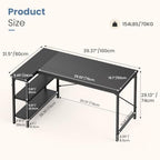 DUMOS 39" L Shaped Computer Desk, Corner Desks with Storage Shelves, Black - Image 3