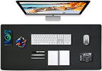 Desk Mat Wireless Charging Mouse Pad Large 32x16 Journey Desk Pad Mat with Wireless Charger Waterproof Black Leather Computer Mat with Phone Charger Mousepad Non-Slip for Keyboard and Mouse by Zakia