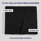 Microfiber Wholesale Pronto Cloths, Dual-Sided Microfiber Cleaning Towels, Soft Plush & Scrub Cloths for Dusting, Scrubbing, Kitchen, Windows & Car Detailing, Absorbent Bulk 50-Pack Black - Image 2