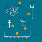 1/4 inch Extra Thick Pegboard Accessories Kit,Only Suitable for 1/4" Pegboard Board,Includes Three Baskets and Multiple Types of Pegboard Hooks,Metal Hooks for Hanging Storage(Black Baskets) - Image 2