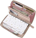 Three Way Cut Cash Envelope Wallet Rose Gold All in One Budget System RFID Blocking with 12x Tabbed Envelopes 12x Monthly Budget Cards 1x Yearly Budget Planner Sheet Complete Money Organizer Set by ThreeWayCut
