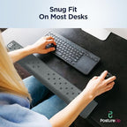 EdgeRest PostureUp L-Shaped Memory Foam Wrist Rest, Ergonomic Elbow and Forearm Support for Desk, Non-Slip Universal Fit, Light Gray - Image 3