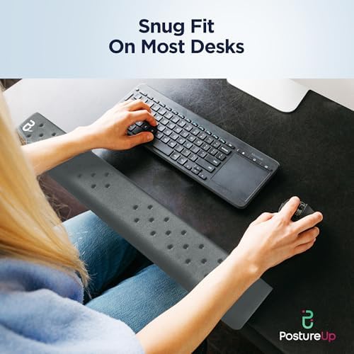 EdgeRest PostureUp L-Shaped Memory Foam Wrist Rest, Ergonomic Elbow and Forearm Support for Desk, Non-Slip Universal Fit, Light Gray - Image 3