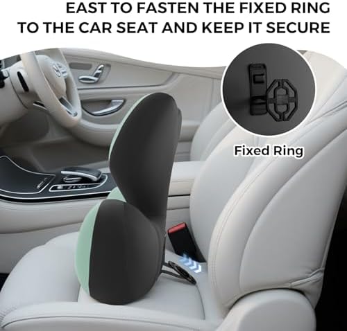 BEBAS Ergonomic Memory Foam Lumbar Support Pillow for Car, Green - Image 6