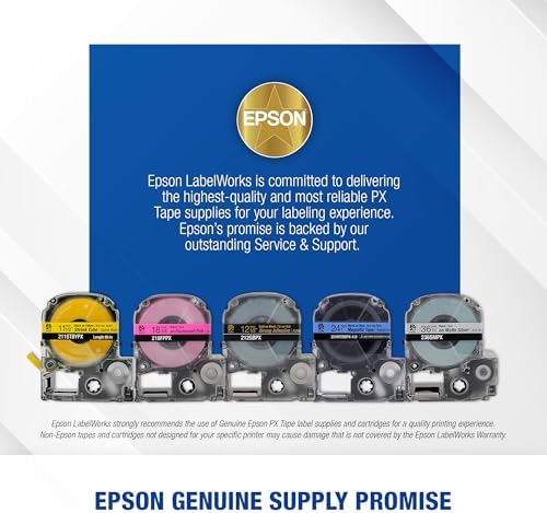 Epson LABELWORKS B212VTBYPX Bulk Vinyl Tape - Black on Yellow - 1/2" (12mm) - Image 2