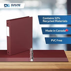 Premium Economy 3-Ring Binder, Spine Label, 1" Round Rings, Burgundy, 6 Pk - Image 6