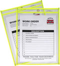 C-Line Neon Stitched Shop Ticket Holders, Yellow, Both Sides Clear, 9 x 12 Inches, 15 per Box (43916) | (Pack of 5) by C-Line