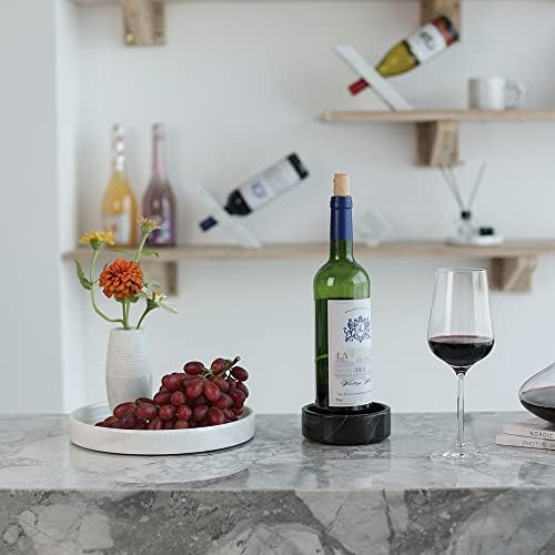 Marble Wine Bottle Coaster Champagne Bottle Absorbent Cork Holder Black - Image 5