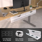 Under Desk Cable Management Tray no Drill – Wire Management - Cord Organizer – Huge Load Capacity – Under Desk Cable Tray no Drill (White, 2 Pieces Set) - Image 2