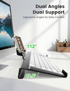 Vaydeer 2-in-1 Metal Keyboard Stand with Phone Stand for Desk - Image 3