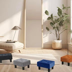Poofzy Small Foot Stool Ottoman, Velvet Ottoman Foot Rest with Legs, Rectangle Foot Rest for Couch, Footstools and Ottomans Small for Living Room and Entryway (Navy Blue) - Image 2