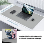 Desk Mat Wireless Charging Mouse Pad Large 32x16 Journey Desk Pad Mat with Wireless Charger Waterproof Grey Leather Computer Mat with Phone Charger Mousepad Non-Slip for Keyboard and Mouse - Image 6