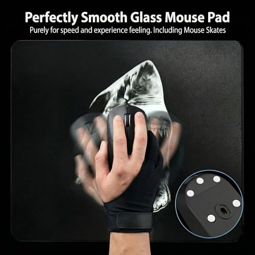 Glass Gaming Mousepad, 13x16 inch Shark Pattern Tempered Glass Mousepad, Professional Esport MousePads - Image 6