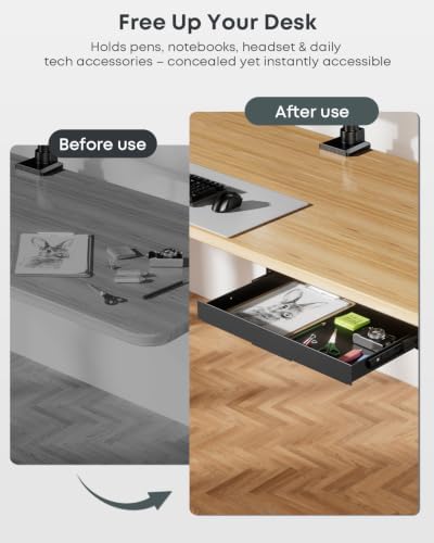 Under Desk Storage Drawer, 14.8" Wide Slide Out Under Desk Drawer - Image 6