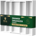 ROYAL CRAFT WOOD Luxury Bamboo Kitchen Drawer Organizer - Silverware Organizer - Utensil Holder and Cutlery Tray with Grooved Drawer Dividers for Flatware and Kitchen Utensils (5 Slot, White) by ROYALCRAFTWOOD