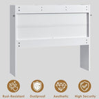 Nromant Desktop Bookshelf, Wooden Desk Storage Hutch with 5 Shelves, 3-Tier Desktop Display Organizer Rack for Office Home (White, 5 Shelves B) - Image 7