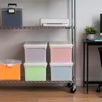 IRIS USA 4-Pack Snap File Box with Locking Lid, Black - Image 3