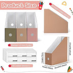 Colarr 24 Pcs Morandi Cardboard Magazine File Holder with Label Stickers - Image 2