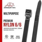 17 Inch Black Zip Ties, 50 lb Tensile Strength, 100-Pack - Image 4