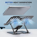 Ergonomic 2-in-1 Laptop Phone Stand for Desk, Adjustable Riser, Sturdy and Portable, Fits All Laptops and Phone（Black） - Image 5