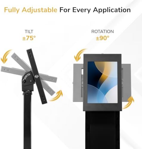 Mount-It! Anti-Theft iPad Floor Stand, Locking Kiosk Enclosure, Black - Image 3