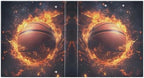 JIPONI 3 Ring Binder Basketball Fire 1 Inch Round Binders for Men Women Students, Cute File Organizer for Office Home School - Image 2