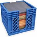 Mini Crate Sticky Note Holder Desk Organizer for Office, 2 Pack, blue by Unknown